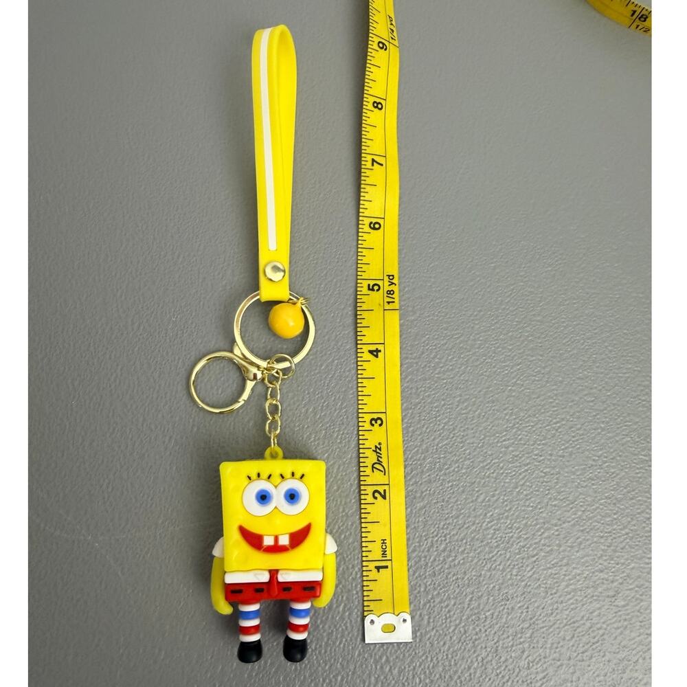 SpongeBob SquarePants Keychain Wristlet Bag Charm Yellow NIB